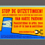 2004 Keer het Tij vluchtelingen-manifestatie Van Harte Pardon Amsterdam 